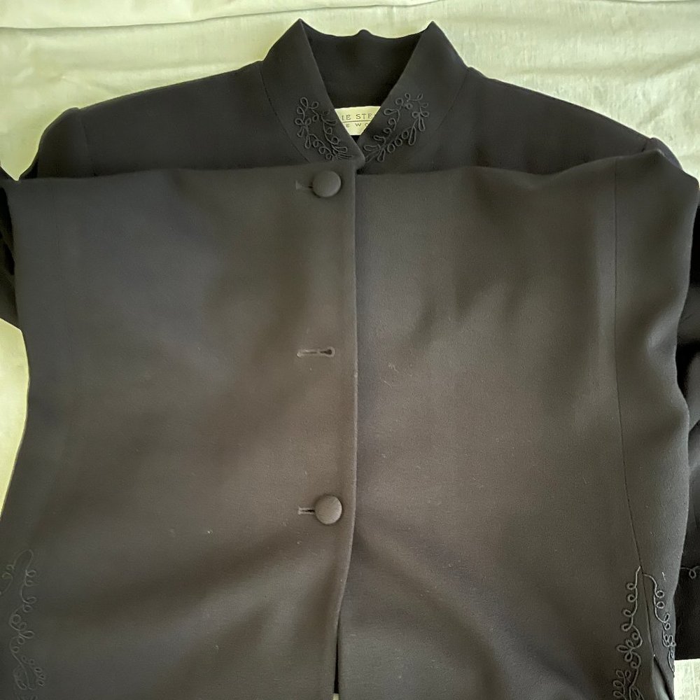 Valarie Stevens Navy Wool Crepe Jacket